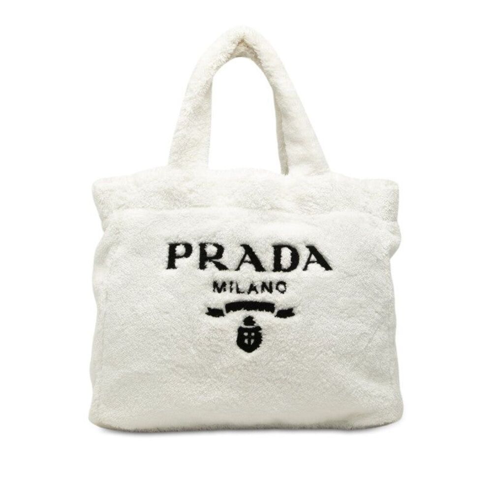 Prada Triangle Logo Plate Tote